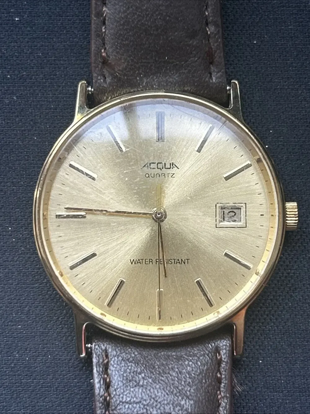 Acqua Gold Tone Brown Band Women’s Quartz Watch
